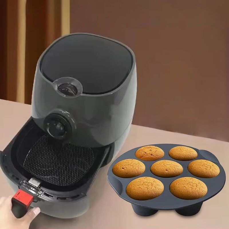 Muffinsform i silikon i användning