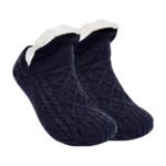 Vintersockor med mjukt foder och stickad design för varma fötter inomhus i kallt väder
