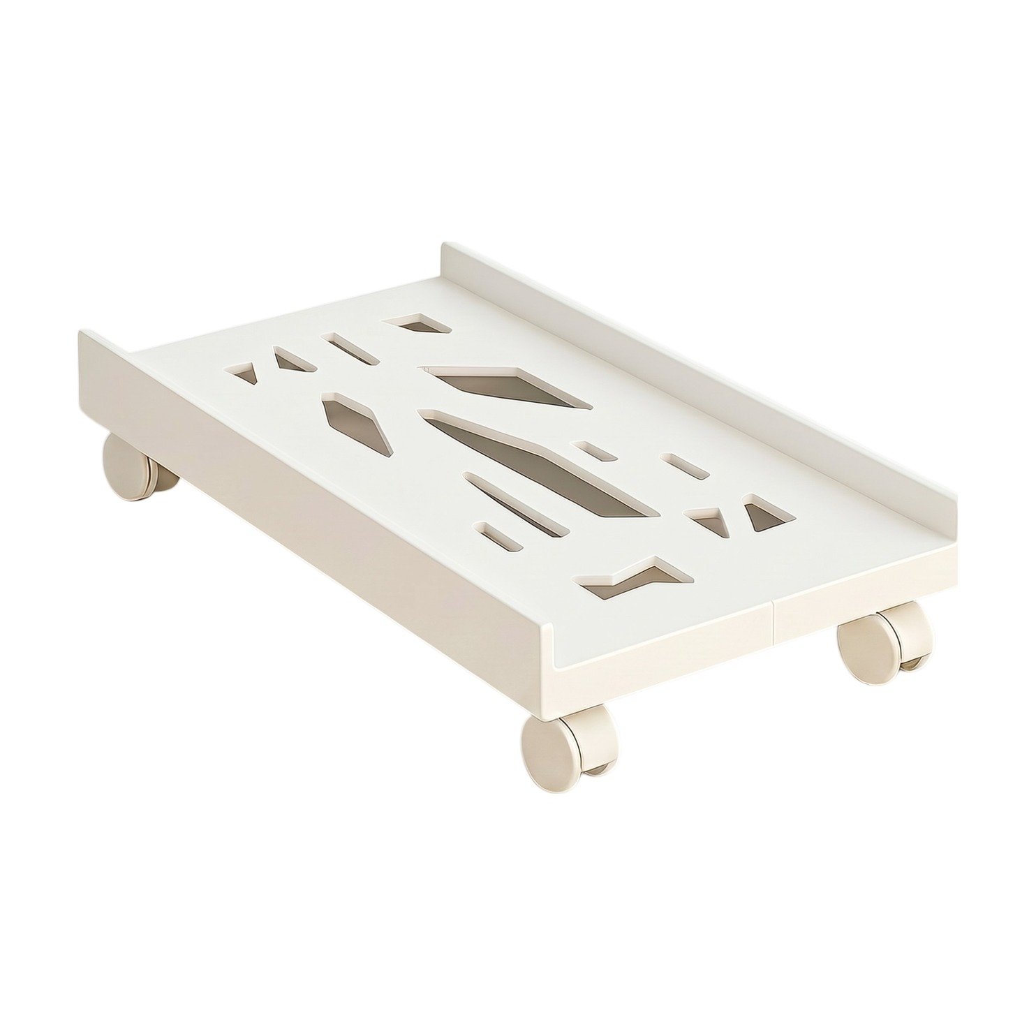 ef-42935-44916-fyld85 Datorhållare med hjul i vitt och svart för enkel förflyttning och ventilation av stationär dator - Bild 1